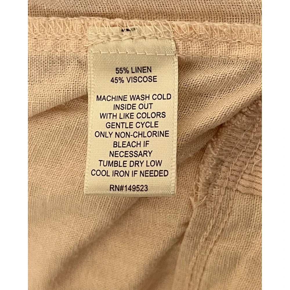 Alexander Jordan Linen Blend Pants Women Size Small Pink Pockets Drawstring